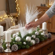Artikel Kunstdennentak decoratieve tak wit glitter L80cm