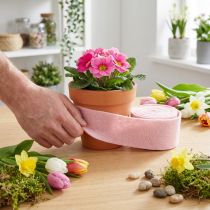 Artikel Viltlint roze potlint wollint wolvilt B15cm L5m