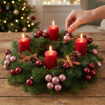 Artikel Mini kerstballen draadglas bordeaux roze Ø2,5cm 140 st