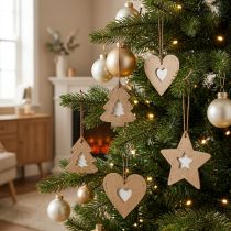 Artikel Kerstboomdecoratie ster dennenhart papier 7cm 36st