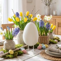 Artikel Decoratief ei met pootjes Paasei wit Tafeldecoratie Paasfiguur H25cm