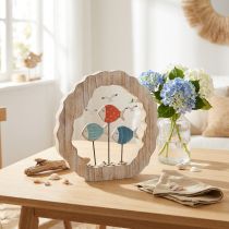 Artikel Tafeldecoratie vissen hout om te plaatsen blauw, rood maritiem decoratie Ø28cm