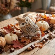 Artikel Bosuil, herfstdecoratie, decoratieve uil, Halloween H16cm
