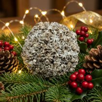 Artikel Kerstdecoratie Kerstbal witte sneeuwbal Ø10cm
