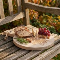 Artikel Decoratieve snijplank rond mangohout serveerplank hout Ø26cm