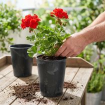 Artikel Plantenpot kunststof antraciet Ø13cm H16,5cm 4st