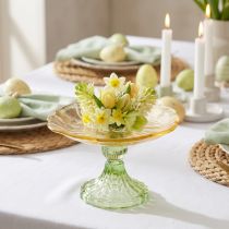 Artikel Decoratief glazen bord met voet, bloemmotief, ideaal voor feestelijke presentatie, 15 cm