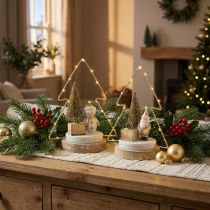 Artikel Tafeldecoratie Kerst LED spar Voor batterij H21cm, set van 2