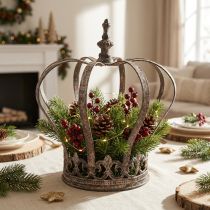 Artikel Decoratieve kroon antiek look metaal decoratie roest Ø19,5cm H22cm