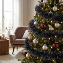 Artikel Klatergoudslinger kerstboom in zwart 270cm 2st