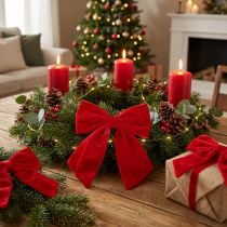 Artikel Rode decoratieve strik als kerstversiering, 28 cm, 3 stuks