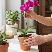 Artikel Plantensteun, bloemenstok, orchideeënstok, groene Twister, 38 cm