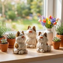 Artikel Keramische kattenbeeldjes, grappige dierenbeeldjes voor de woonkamer, 8 cm, 4 stuks