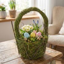 Artikel Paasmandje, natuurlijk design, handmandje voor feestelijke huisdecoratie, 25 cm