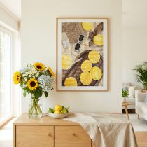 Artikel Wanddecoratie "Sweet Lemon Time" - Zomers schilderij met limonade en strohoed, 40x60cm in houten lijst