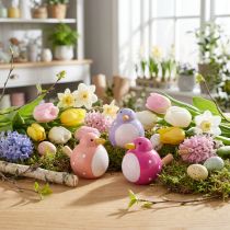 Artikel Decoratieve vogelfiguurtjes, schattig en kleurrijk ontwerp voor de woonkamer, 6 cm, 6 stuks