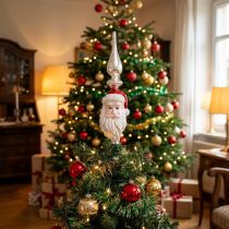 Artikel Boomtopper glas Kerstman Kerstboomtopper 34cm