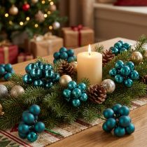 Artikel Mini kerstballen in een mix van glanzende en matte afwerking met spiegelende bessen, 20 mm, 140 stuks