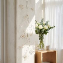 Artikel Metalen bloemenkrans, gemaakt van draad, geschikt voor een bloemenkrans, zomerdecoratie, wanddecoratie, goudkleurig, 110 cm