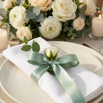 Artikel Decoratief lint taft lint cadeau lint groen salie 25mm 50m