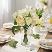 Artikel Boeket crème rozen 26cm
