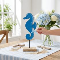 Artikel Decoratieve zeepaard houten tafeldecoratie natuurlijk blauw H28cm