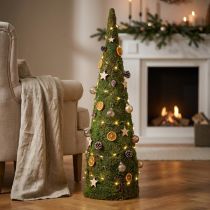 Artikel Kerstboom mosdecoratie in groen naturel Ø30cm H100cm