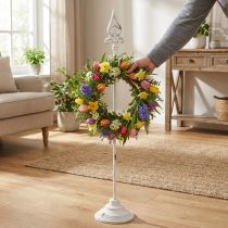 Artikel Kranshouder wit shabby chic kransstandaard 1 haak H76cm