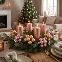 Artikel Spiegelbessen Kerstglas abrikoos roze Ø25mm 140 st