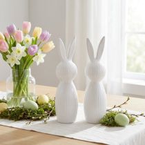 Artikel Eenvoudig konijnenbeeldje als decoratief object voor moderne lente-arrangementen, 22 cm, 2 stuks