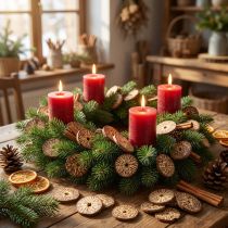 Artikel Houten schijfjes, decoratieve boomvruchten, natuurlijk, DIY, FSC, 1-3,5 cm, 300 g