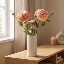 Artikel Kunstdahlia's in perzikroze Ø10cm L80cm 2 stuks