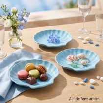 Artikel Schelp bord maritiem kom keramiek blauw wit 14cm 3st