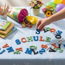 Artikel Tafeldecoraties voor de eerste schooldag, decoratieve strooisels voor de eerste schooldag, kleurrijke houten letters van 2,5 cm, 26 stuks
