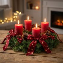 Artikel Fluwelen lint kerstster lint rood goud B25mm L8m