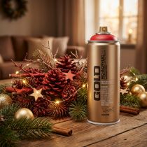 Artikel Verfspray rood Montana Gold satijn mat 400ml