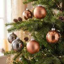 Artikel Kerstballen in zilver abrikozenglas Ø7,5cm 12 st