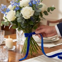 Artikel Decoratief lint Fluweel fluwelen lint blauw 10mm 20m