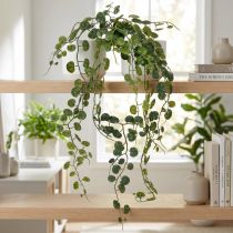 Artikel Kunstmatige hangplant met bladeren voor een onderhoudsvriendelijke huisdecoratie, 60 cm, 2 stuks