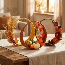 Artikel Decoratieve jute ring brede lus geel oker bruin Ø30cm 3st
