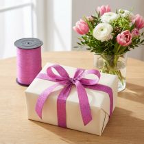 Artikel Cadeaulint met Glitter Magnetico Metallic Roze 10mm 100m