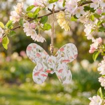 Artikel Deco vlinder houten deco hanger patroon 15x12x2cm
