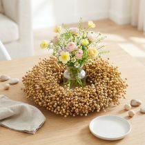 Artikel Boho decoratieve krans, vlas decoratieve krans, natuurlijke krans, droog, Ø28cm
