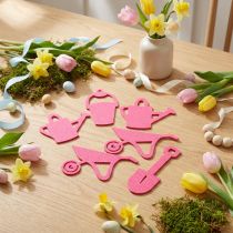 Artikel Tuingereedschap vilt roze 24 st