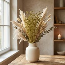 Artikel Decoratieve gedroogde vlasbloemen olijfgroen 50 g