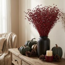 Artikel Vlas Bordeaux Rode Gedroogde Decoratie Gedroogde Bloemen L55cm 80g