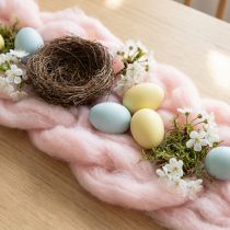 Artikel Decoratief roze wollen koord van 2 meter, viltwol voor knutselwerk en bloemschikken.