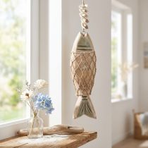 Artikel Deco vis, houten vis Deco, vis hanger hout 21cm