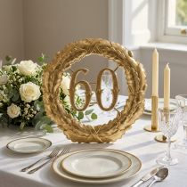 Artikel Jubileumnummer 60 in goud Ø40cm