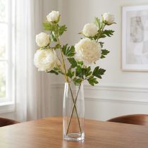Artikel Kunstpioenrozen met 3 bloemen Wit Crème 81cm 2st